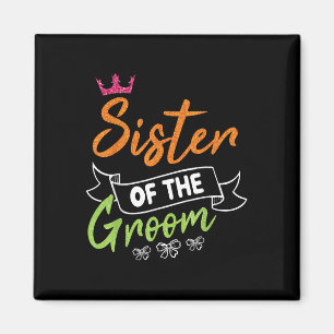 Schwester der Groom Bride glücklich Hochzeit Verhe Magnet