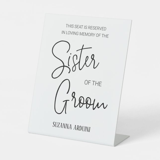 Schwester der Groom Gedenkstätte vorbehaltene Hoch Sockelschild (Vorderseite)