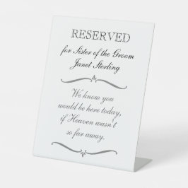 Schwester der Groom vorbehaltenen Gedenkfeier Sockelschild