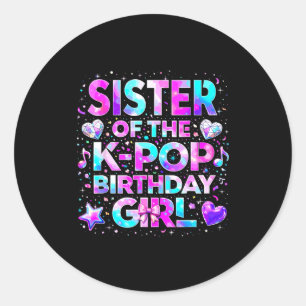 Schwester der k-pop-Geburtstagsmädchen koreanische Runder Aufkleber