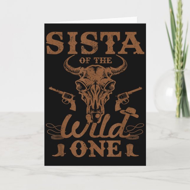 Schwester Der Wilden Eins Cowboy Western Rodeo Par Karte (Vorderseite)