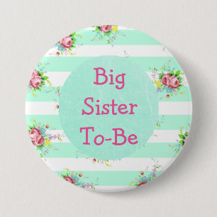 Schwester des Babyduschknopfes Minze grün pink Button