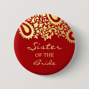 Schwester des Braut Paisleys Hochzeits-Knopfes Button