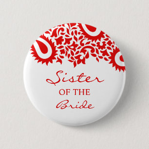Schwester des Braut Paisleys Hochzeits-Knopfes Button
