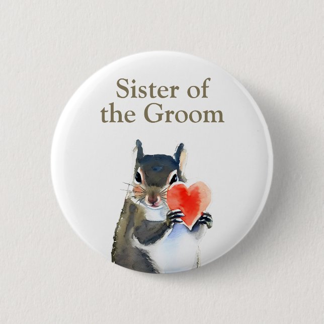 Schwester des Bräutigams Button (Vorderseite)