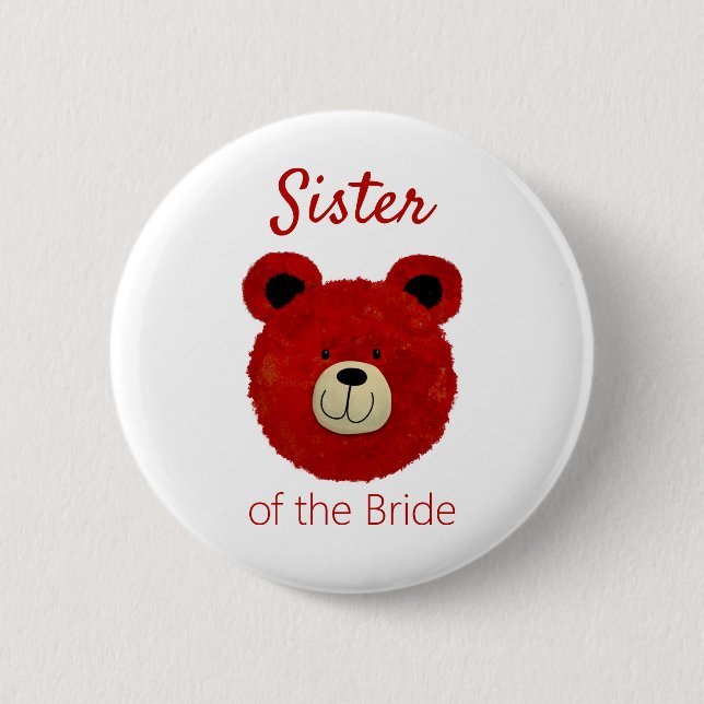 Schwester des Bride Teddybear Button (Vorderseite)