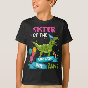 Schwester des Geburtstags Boy TRex Matching Dinosa T-Shirt