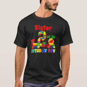 Schwester des Geburtstags Gebäude Block 2 Jahre al T-Shirt