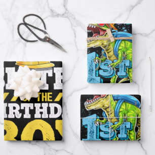 Schwester des Geburtstagsjunge Baugewerbes Geschenkpapier Set