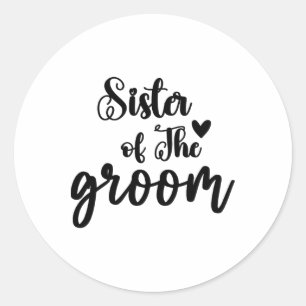 Schwester des Groom-Hochzeitssemble-Brautparty Runder Aufkleber