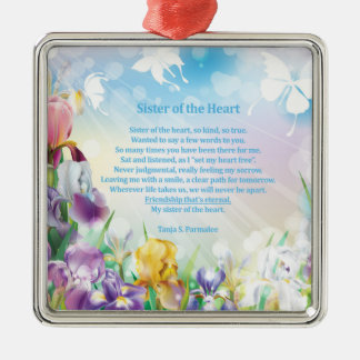 Schwester des Herz-Poesie-Kollektors Silbernes Ornament