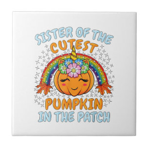 Schwester des süßesten Kürbisses im Patch Unicorn Fliese