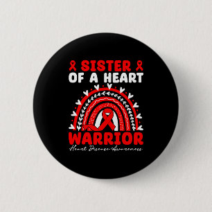 Schwester eines Herzens Kriegers Herzkrankheit Boh Button