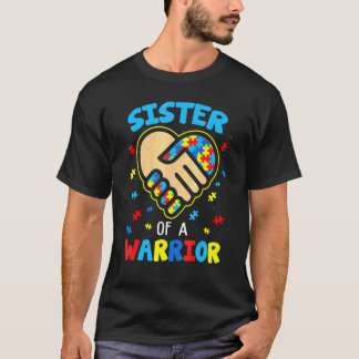 Schwester eines Kriegers Autismus-Bewusstseinsmona T-Shirt