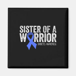 Schwester eines Kriegers T1D Diabetiker Blauer Fla Magnet