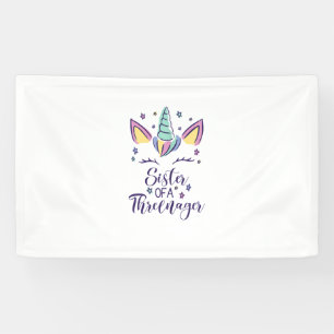 Schwester eines Threenagers Mädchen 3. Geburtstag Banner