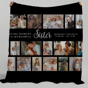Schwester-Erinnerungs-18-Foto-Collage Fleecedecke