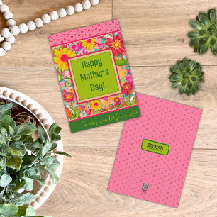 Schwester Floral Hearts Hübsch Pink Mother Day Karte