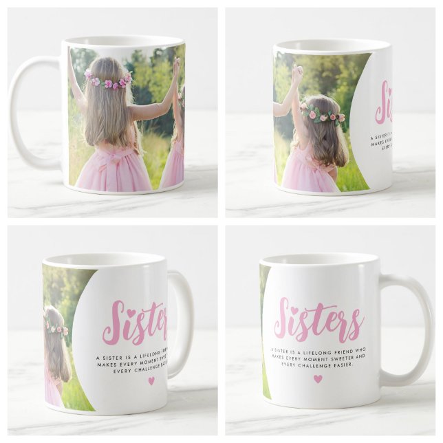 Schwester Foto Geschenk Schwestern Zitat Kaffeetasse (Von Creator hochgeladen)
