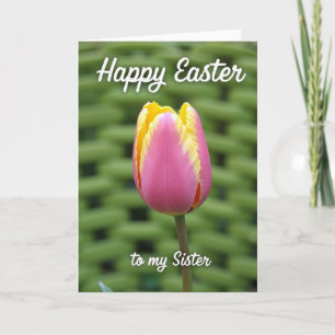 Schwester Frohe Ostern Tulpen-Photokarte Karte
