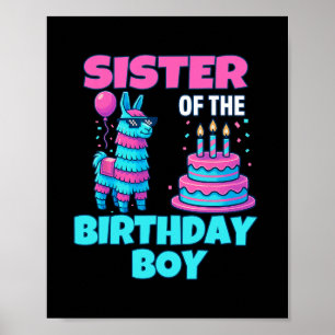 Schwester Geburtstag Junge Lama Pinata Party Famil Poster