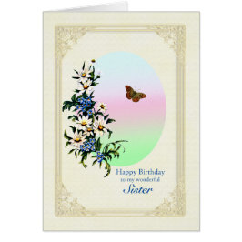 Schwester, Geburtstag mit Blume