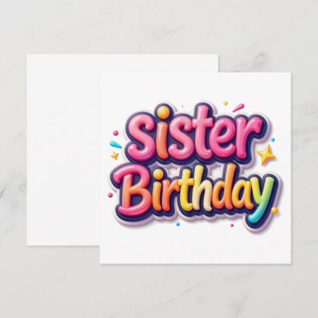 Schwester Geburtstags Regenbogen Blase Geschenk fü (Vorne/Hinten)
