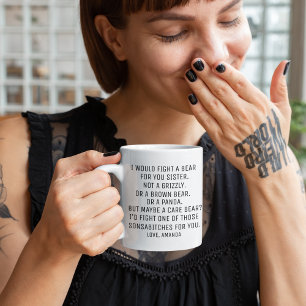 Schwester Geschenke, lustige Schwester Geschenk, S Kaffeetasse