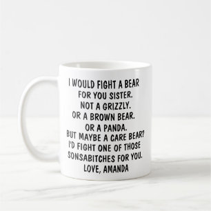 Schwester Geschenke, lustiges Schwester-Geschenk, Kaffeetasse