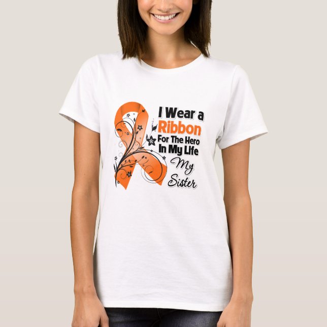 Schwester-Held in meiner Leben-Leukämie T-Shirt (Vorderseite)