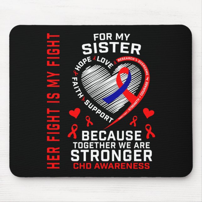 Schwester Herzkrankheit Bewusstsein CHD passende F Mousepad (Vorne)