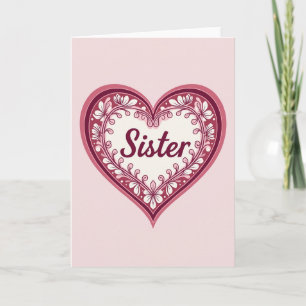 Schwester Herzliches Rosen-Design-Karte Karte