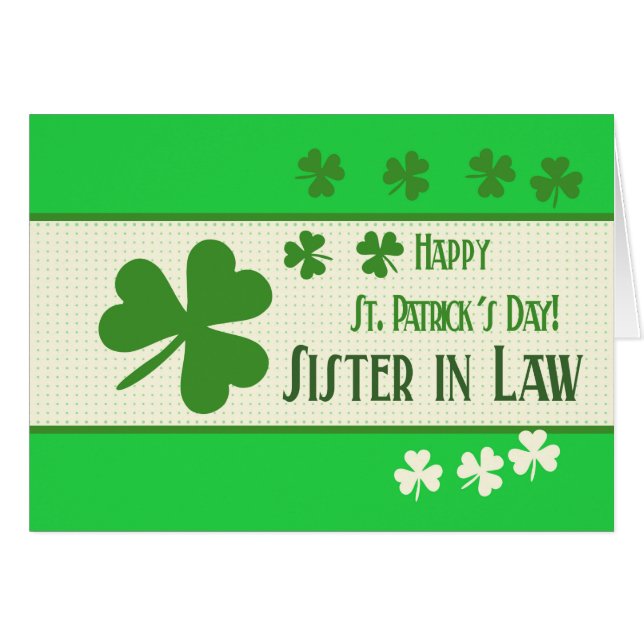 Schwester im Law Happy St. Patrick's Day (Vorderseite (Horizontal))