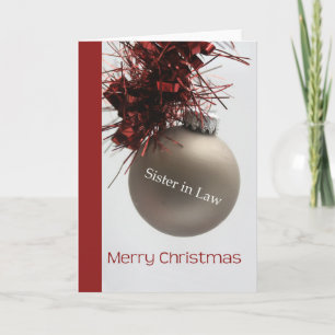 Schwester in Law Frohe Weihnachtskarte Feiertagskarte