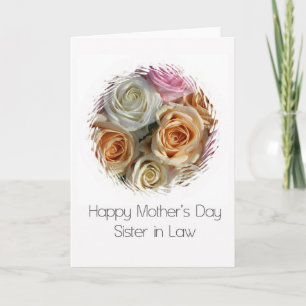 Schwester in Law Happy Mother's Day Rose Card Karte