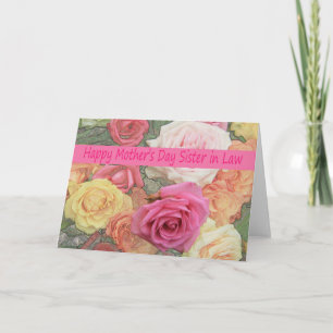 Schwester in Law Happy Mother's Day Rose Card Karte