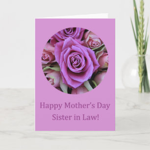 Schwester in Law Happy Mother's Day Rose Card Karte