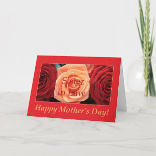 Schwester in Law Happy Mother's Day Rose Card Karte