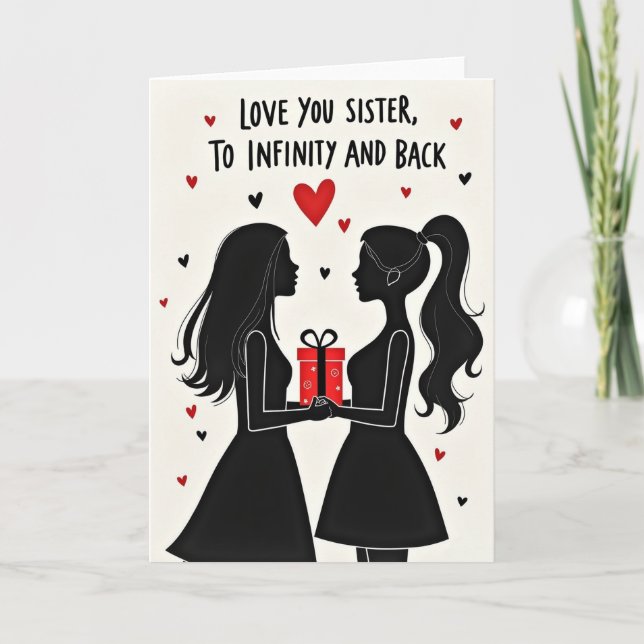 Schwester Infinity Hearts Karte (Vorderseite)