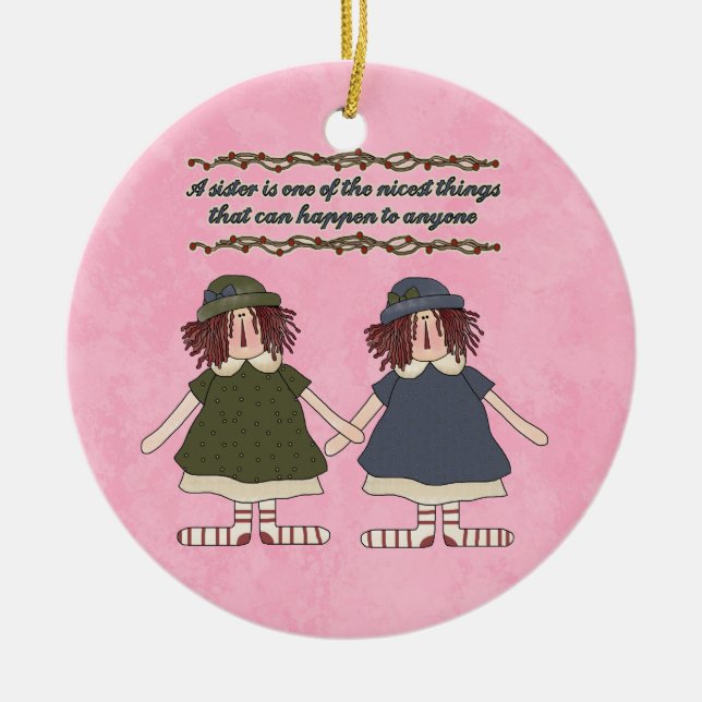 Schwester-Inspirationsverzierung Keramikornament (Vorne)