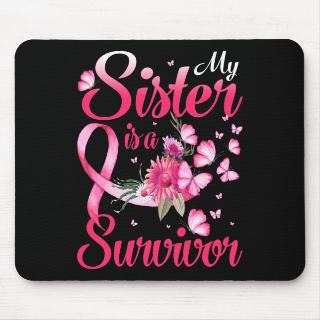 Schwester ist ein Geschwätz-Brustkrebsgeschenk Mousepad (Vorne)