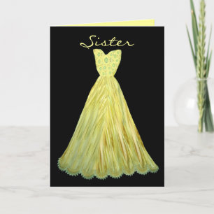 SCHWESTER ist mein Brautjungfer GELB-FLAMME Kleid Einladung