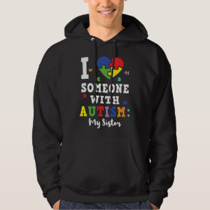 Schwester Liebe Herz Special Autismus Bewusstsein Hoodie