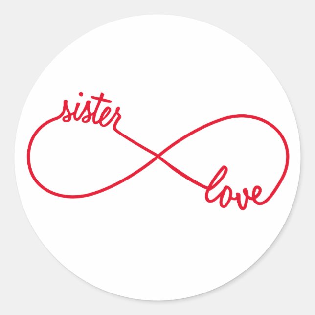 Schwester-Liebe, Unendlichkeitszeichen Runder Aufkleber (Vorderseite)
