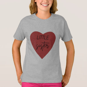 Schwester Little Red Heart T-Shirt für Damen