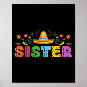 Schwester Mexican Fiesta Bday Party Thema passend Poster
