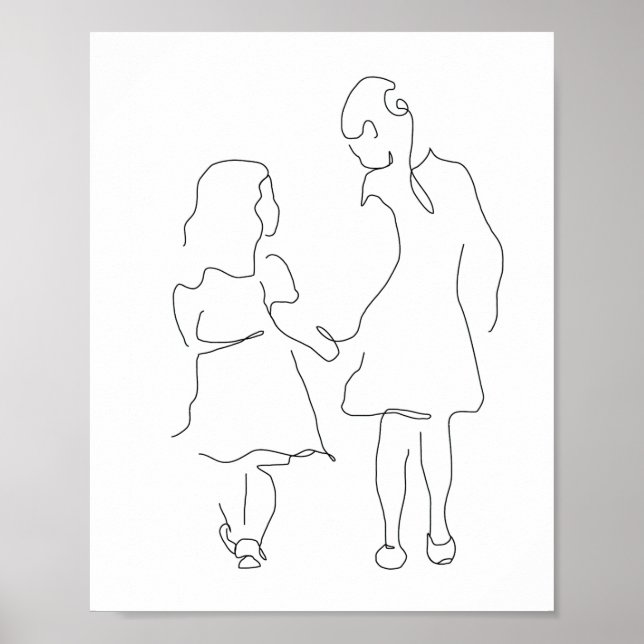 Schwester Print, Schwester Geschenke, Familiendruc Poster (Vorne)