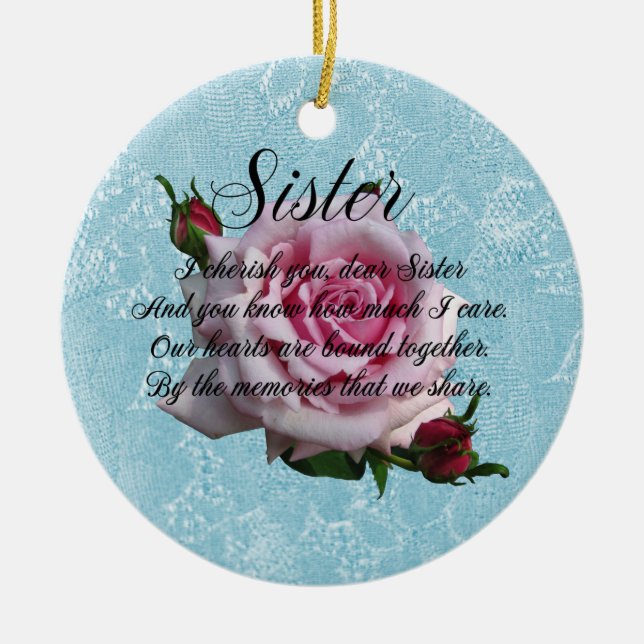 SCHWESTER QUOTE KERAMIK KERAMIK ORNAMENT (Vorne)