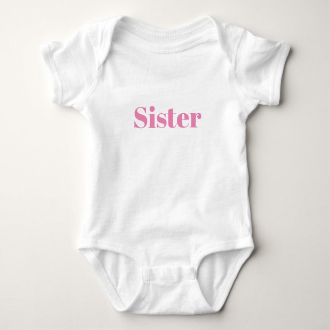 Schwester, rosa, niedlich baby strampler (Vorderseite)