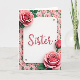Schwester Rose Bloom Tag Karte